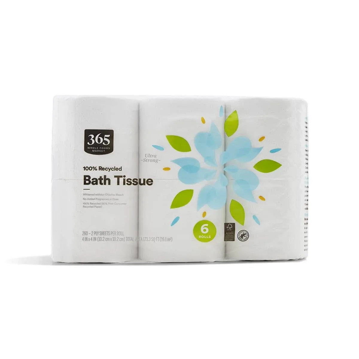 Soft and Absorbent 2-Ply Bath Tissue - 6 Rolls, 260-Sheet Double Roll Pack