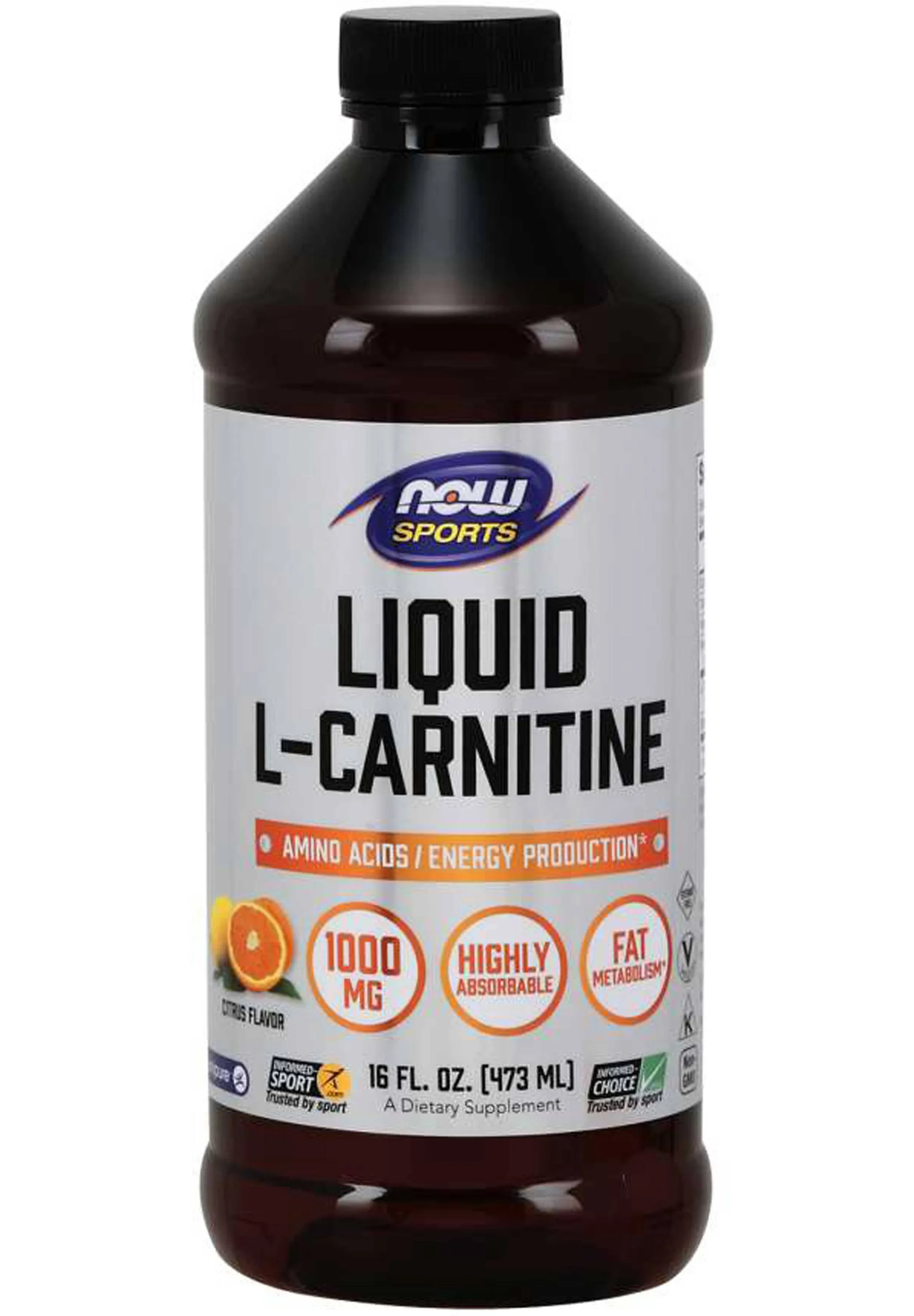 Now Foods L-Carnitine Citrus Liquid, 3000 mg - 16 fl oz bottle