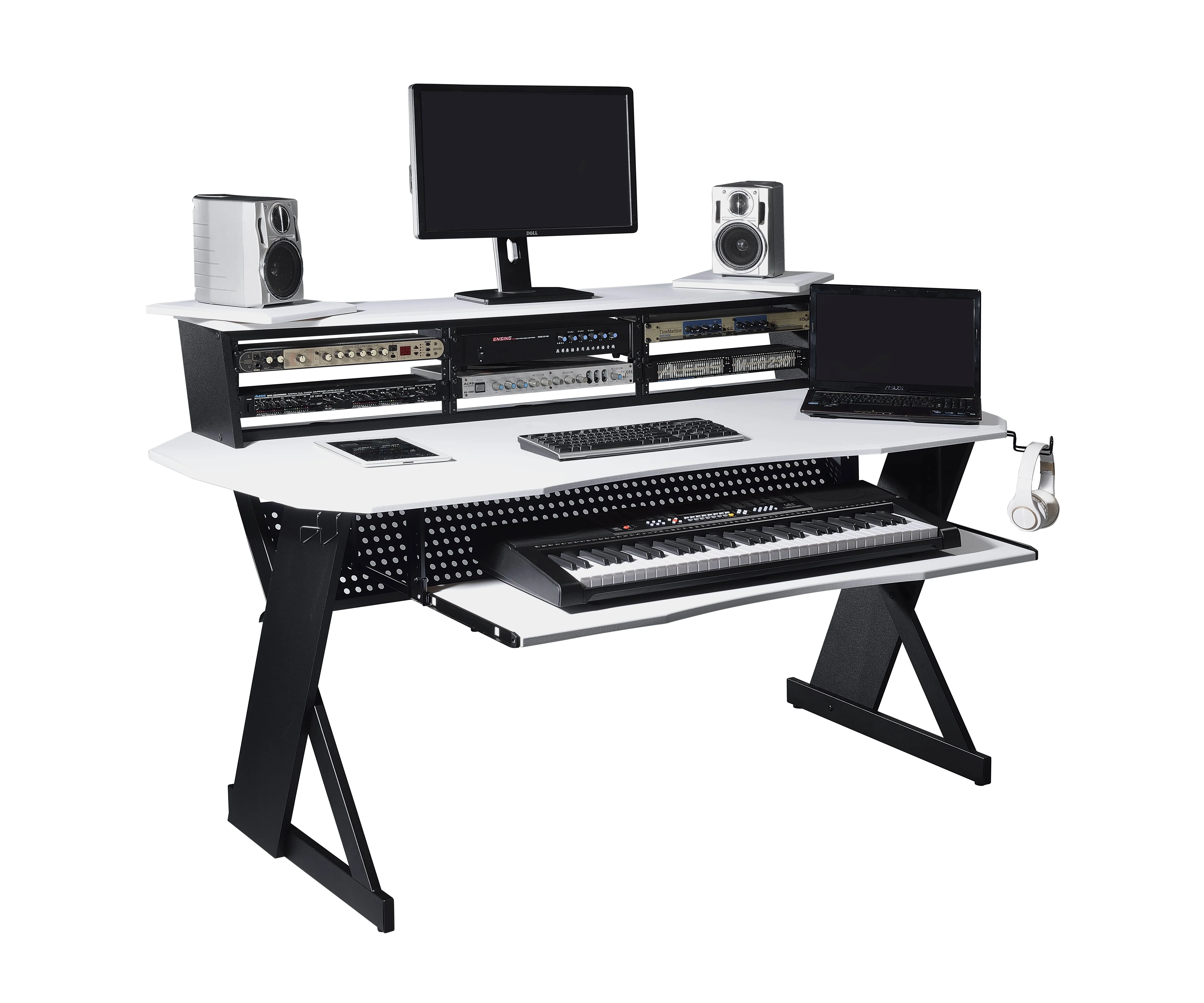 Musiea Ex100 Series Music Recording Studio Desk Workstation w/3 x 4U Rack