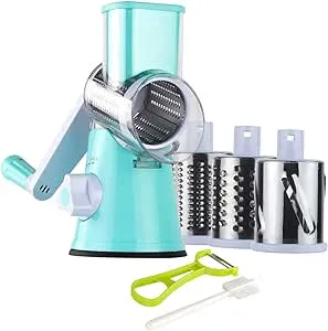 Ourokhome Round Mandoline Slicer Grinder - Rotary Cheese Grater for Walnuts, Veg