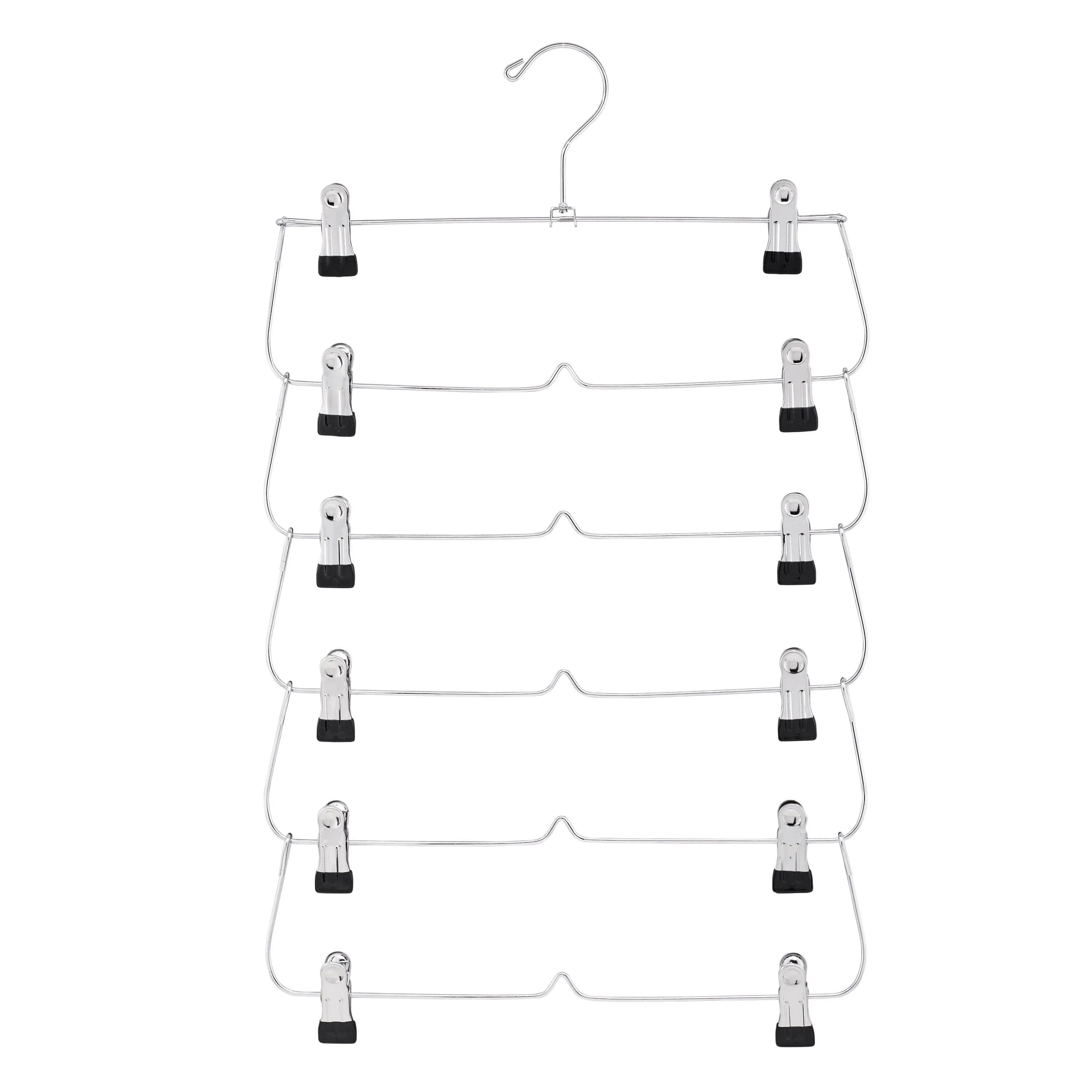 (USA) 6-Tier Pant &amp; Skirt Hanger, Heavy Duty Metal, Space Saving