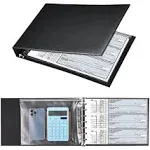 7 Ring Check Binder, 3-On-A-Page Business Checkbook Holder, 500 Checks Capacity, with 2017-2021 Calendar Organizer, Sleek Business Design