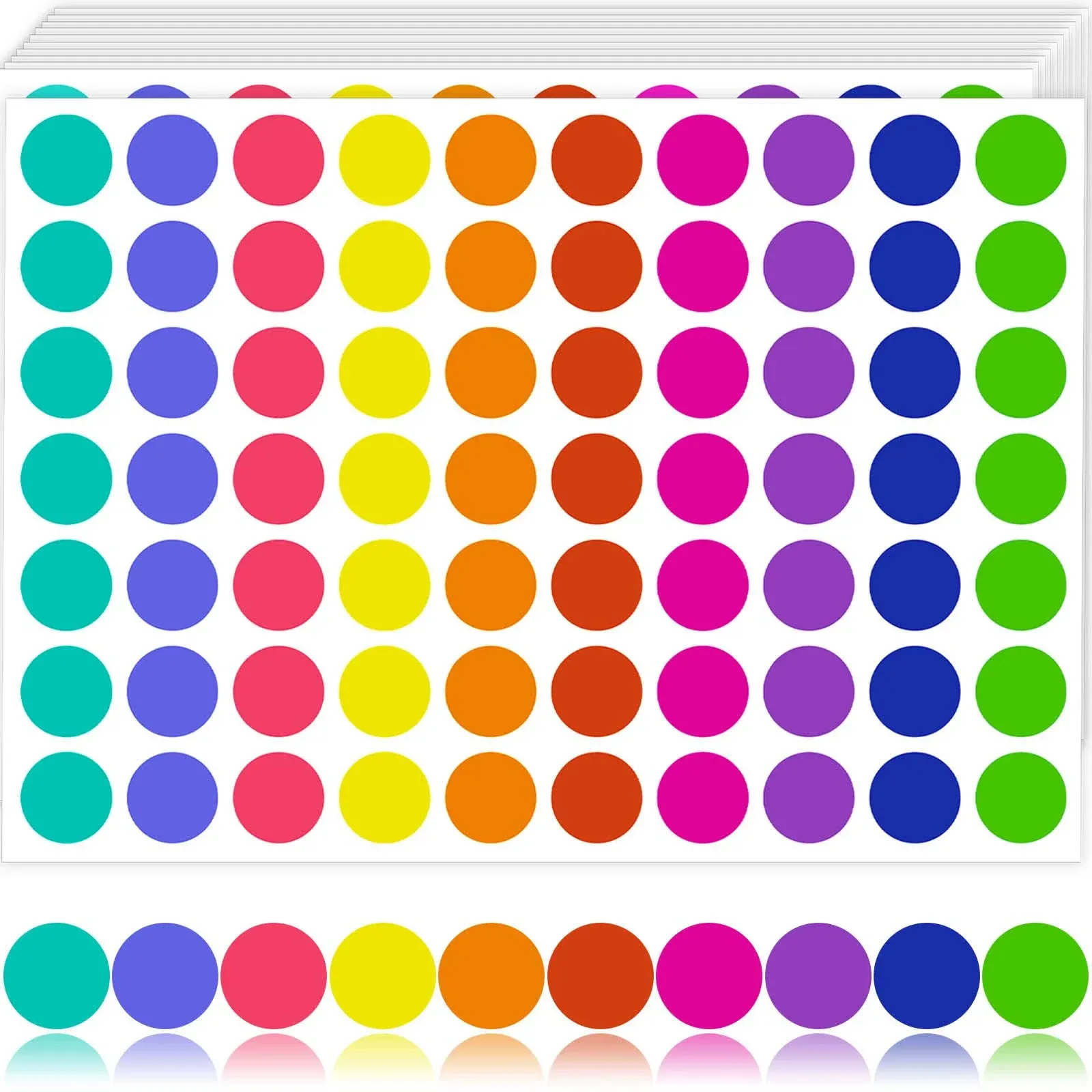 1400pcs 10 Color Dot Stickers Circle Coding Labels