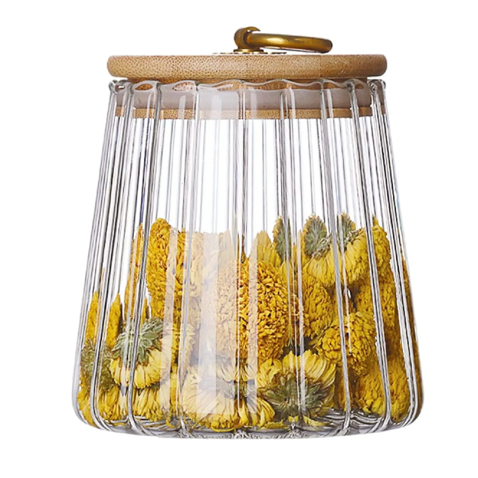 Glass Jars Coffee Nuts Canister Airtight Storage Jar Petal Decorative Container 