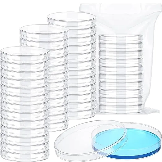 Tanlade 500 Pack Sterile Petri Dishes with Lids Clear Plastic Petri Dish 90mm Dia x 15mm Deep Round Lab Petri Dishes for Lab Analysis, School Projects, Seed Cultivation, Science Themed Party