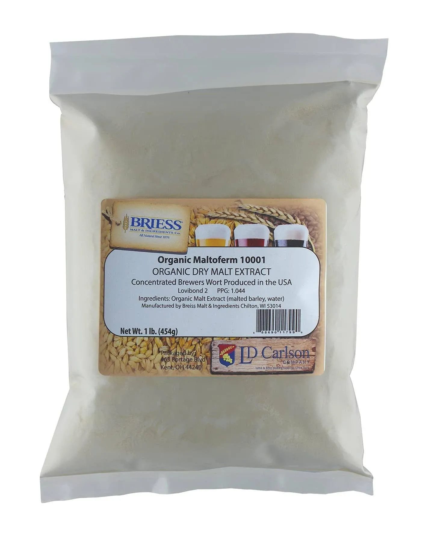 Organic Light Dried Malt Extract DME - Maltoferm 10001-1 lb