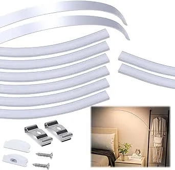 Muzata 10Pack 3.3FT/1M Bendable Silver LED Channel with Milky White LED Cover Flexible U Shape Aluminum LED Diffuser Channel LED Strip Light Diffuser U106 WW 1M