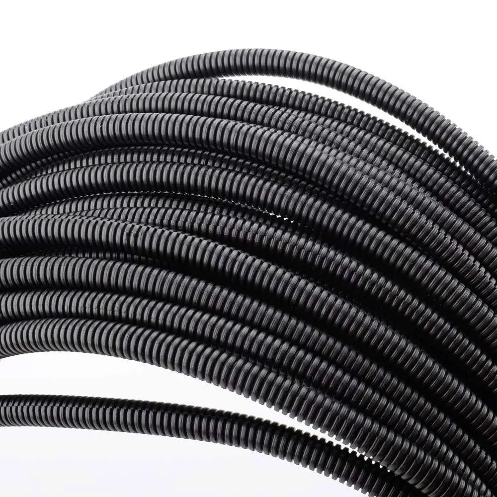 100 FT 1/4” Wire Loom Split Tubing Auto Wire Conduit Flexible Cover