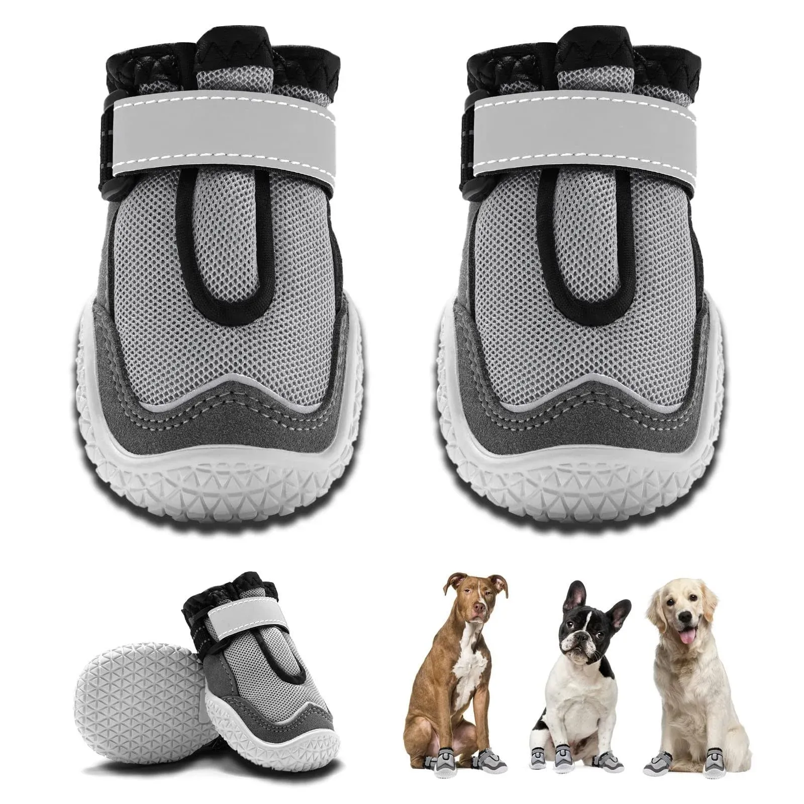 Hcpet Dog Boots Breathable Dog Shoes for Hot Pavement Heat Resistant Dog Booties ...