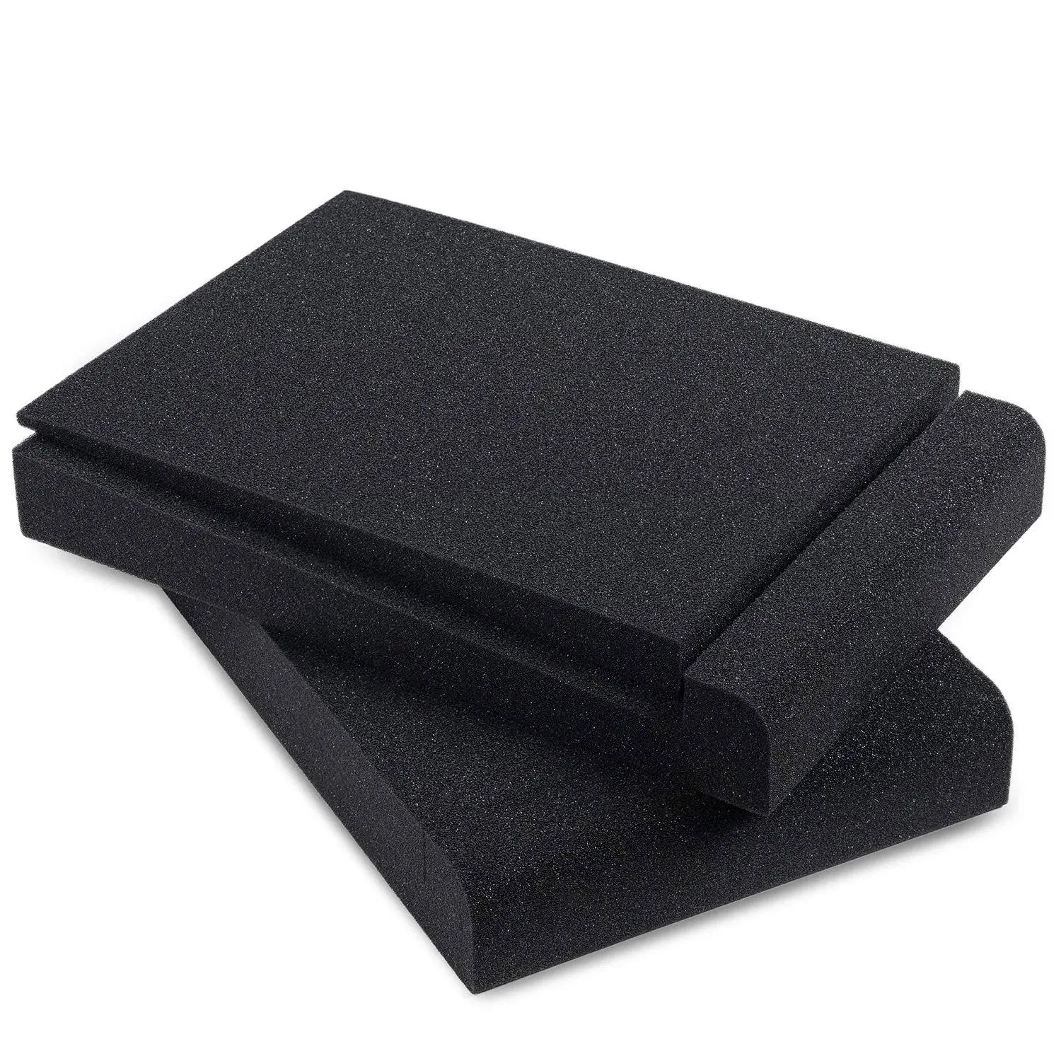 SS5 Studio Monitor Isolation Pads, High-Density Acoustic Foam Tilted Tabletop & Desktop Speaker Stands for Midsize Bookshelf Computer Speakers, Preven