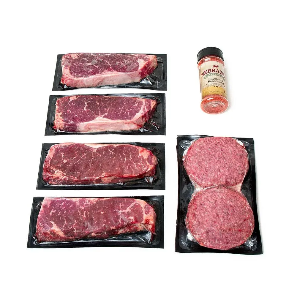 Aged Angus New York Strip and Premium Ground Beef by Nebraska Star Beef - All ...