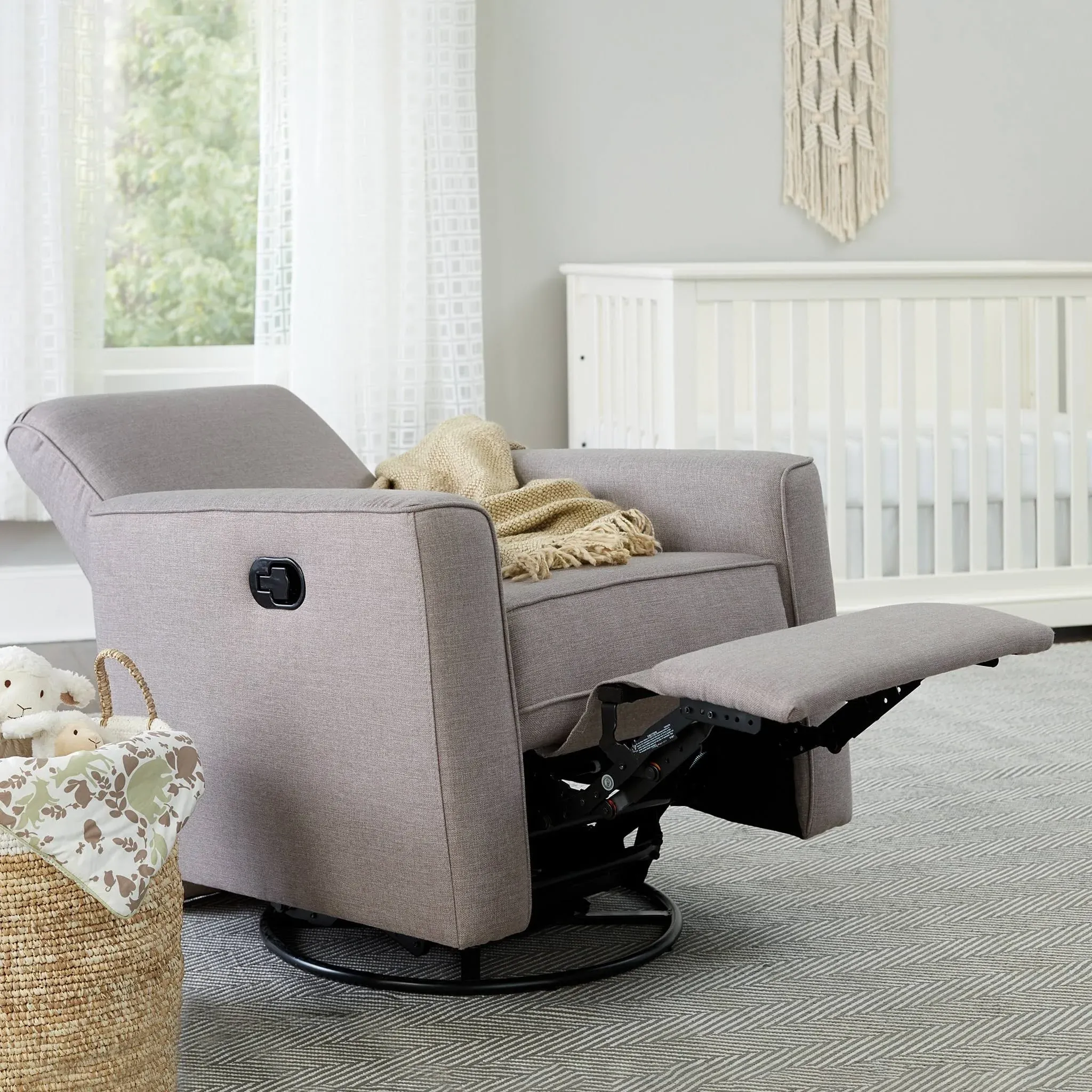 Westwood Design Aspen Manual Recline Nursery Glider Rocker, Sand