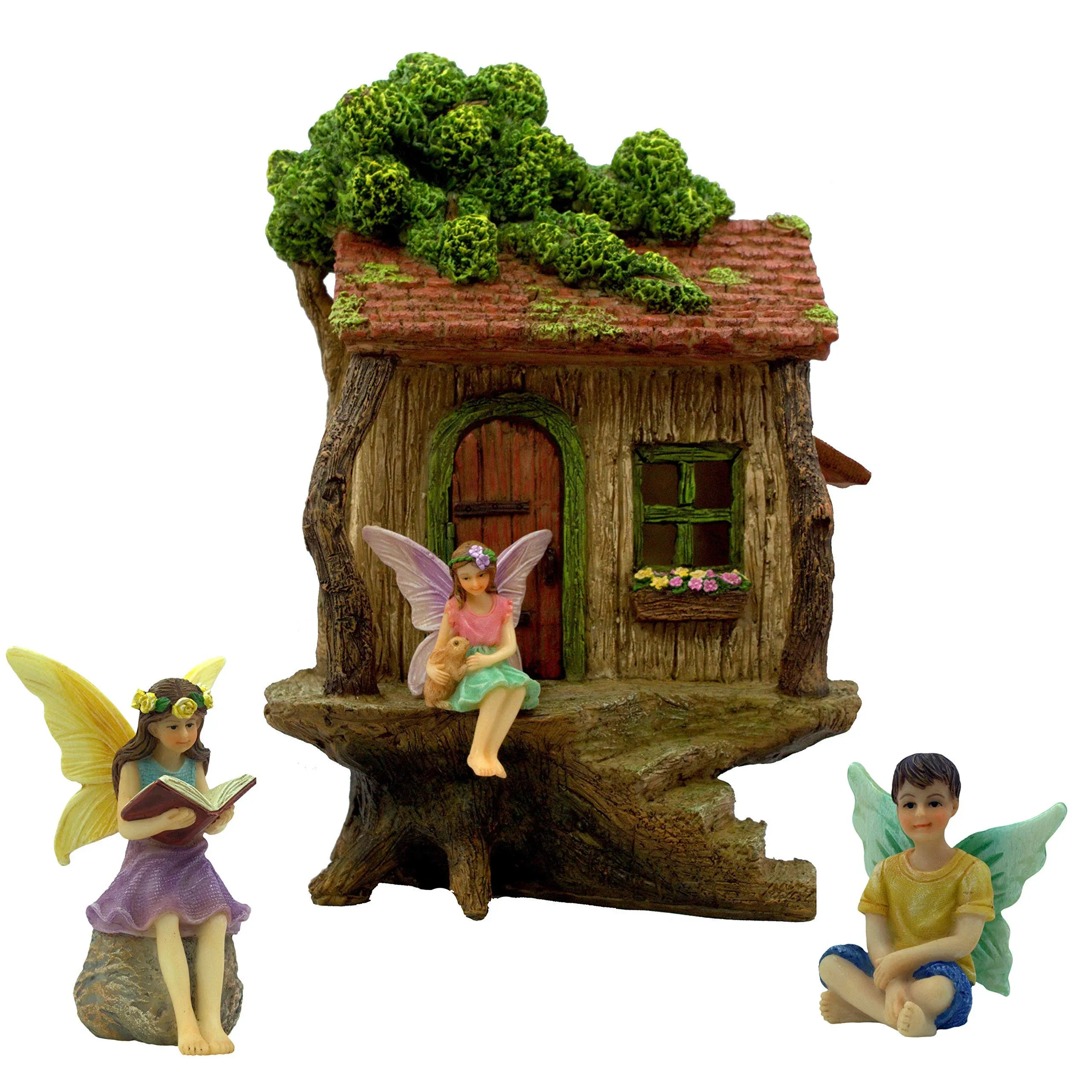 PRETMANNAS Fairy Garden House Kit - Fairy Houses for Gardens - Fairy House & Fairies for Fairy Gardens - Fairy Garden Kit with Garden Fairies - Fairy Garden Accessories for Outdoor