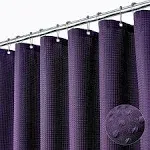 Dynamene Purple Fabric Shower Curtain - Waffle Textured Heavy Duty Cloth Shower Curtains for Bathroom, 256GSM Hotel Spa Luxury W