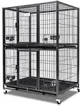 Homey Pet New 37" Two Tier Pet Dog Cat Cage with Feeding Door and Bowls