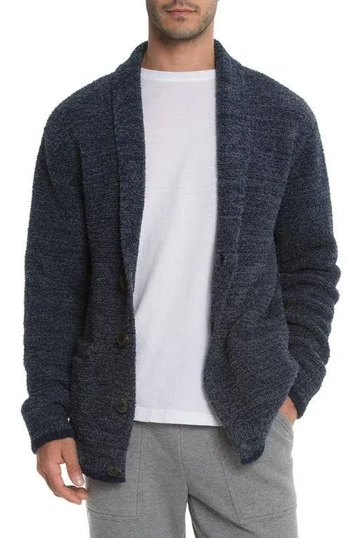 Barefoot Dreams CozyChic Men’s Shawl Collar Cardigan, Menswear Fashion Sweater