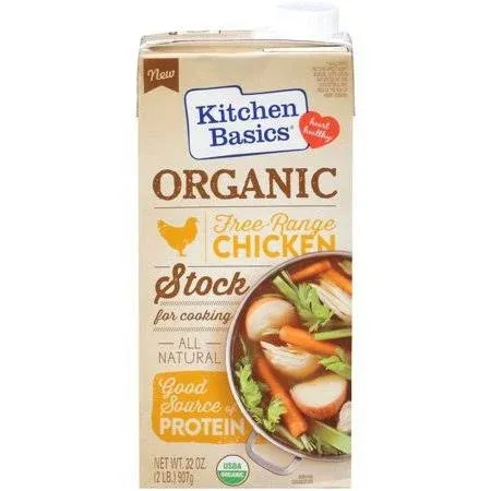 Kitchen Basics Organic Free Range Chicken Stock, 32 oz (Pack of 12) | No Artificial Flavors and Gluten Free |