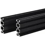 2PCS 20 Series T Slot 2060 Aluminum Extrusion Profile 15.75'',European Standard Anodized Linear Rail for 3D Printer Parts and CNC DIY 400mm Black(15.75inch)