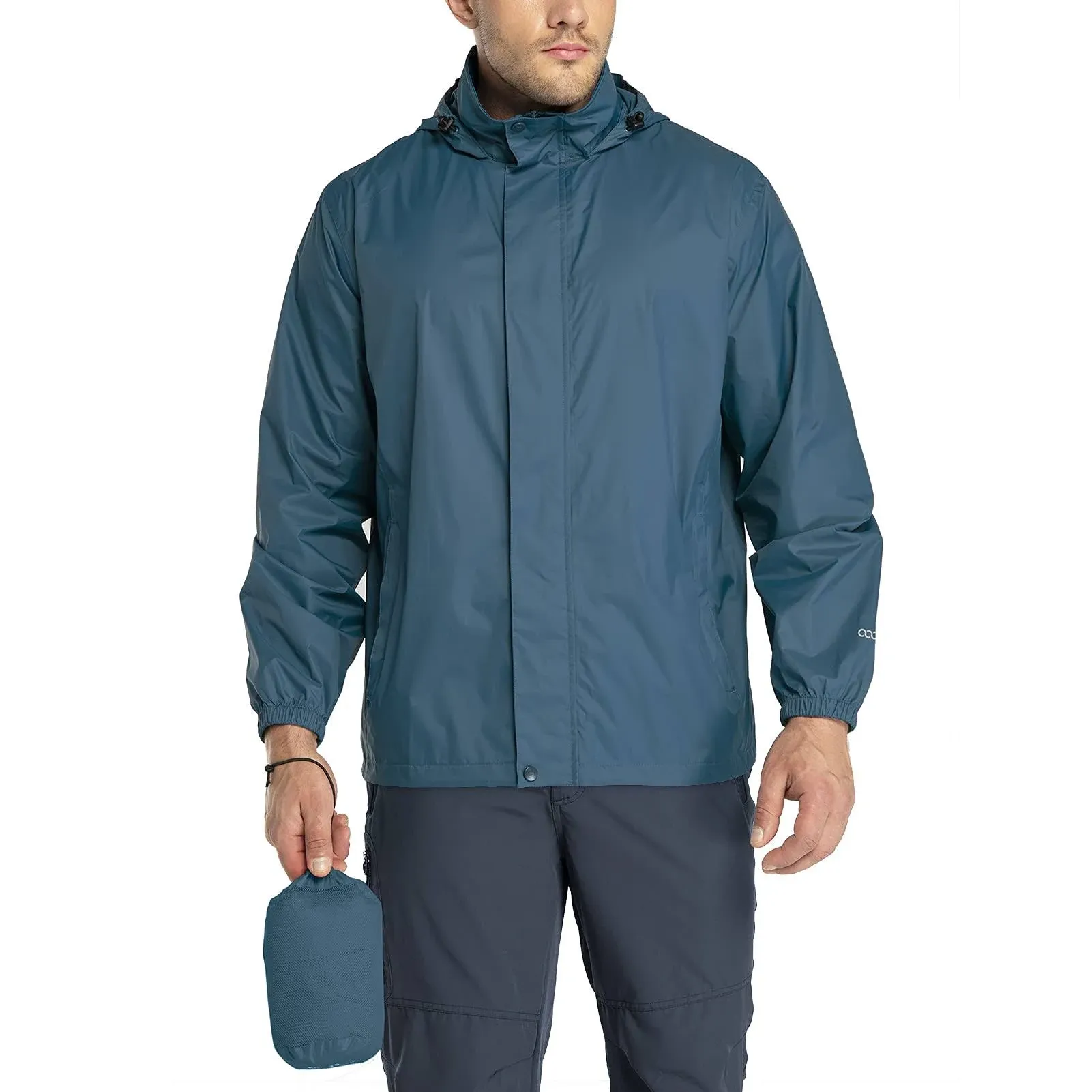 ,Packable Rain Jacket Men&#039;s Lightweight Waterproof Rain Shell Jacket Raincoat...