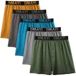 5Mayi Men’s Underwear Boxer Soft Cotton Knit Mens Boxer Shorts Underwear Men Pack of 5