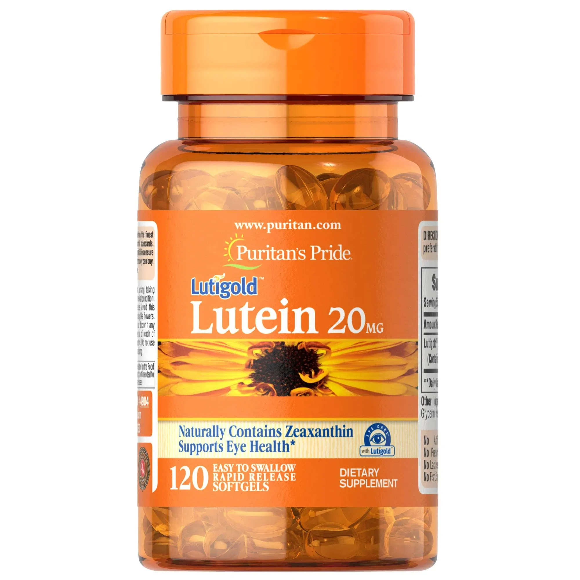 Lutein 20 mg with Zeaxanthin Puritan's Pride Softgels