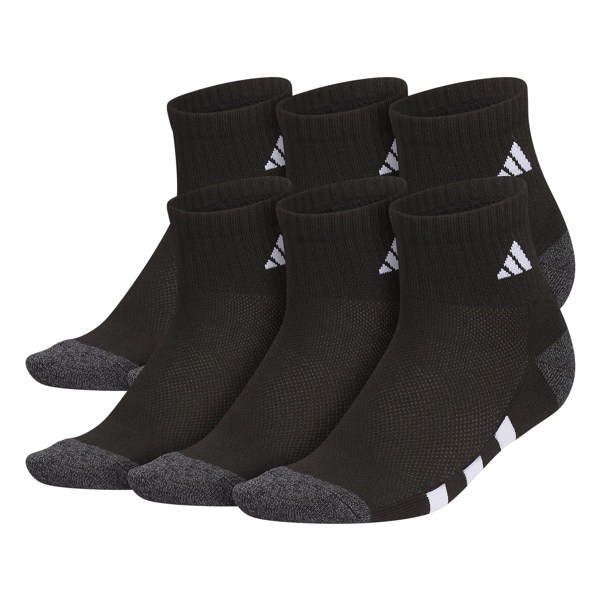 ADIDAS CUSHIONED CLIMALITE KIDS&#039; ANKLE SOCKS - 6 PACK - size: Medium 