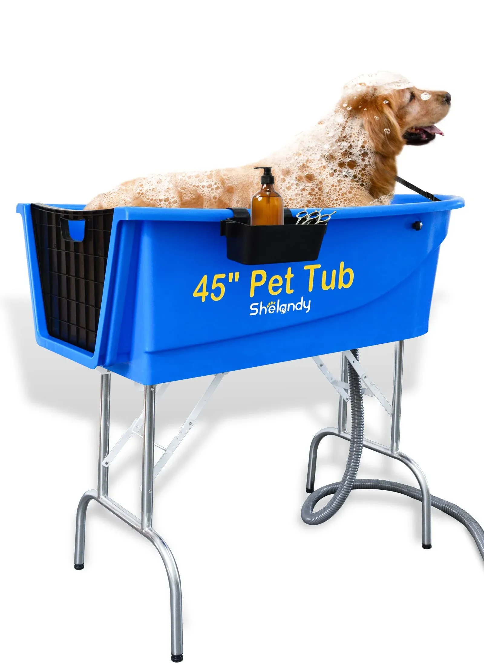 Elevated Pet Bath Tub Grooming Station Wash Dog Indoor Outdoor Shampoo Secure