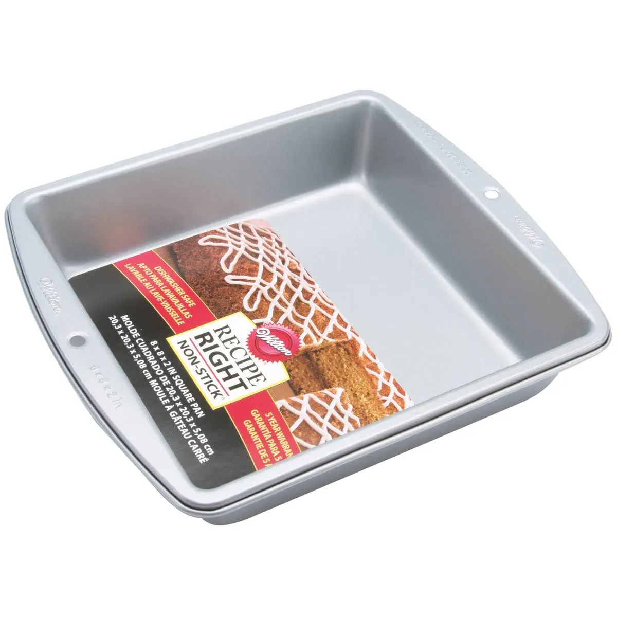 Wilton Recipe Right Non-Stick 8 Inch Square Pan, 8" x 8" x 2" (1-Unit)