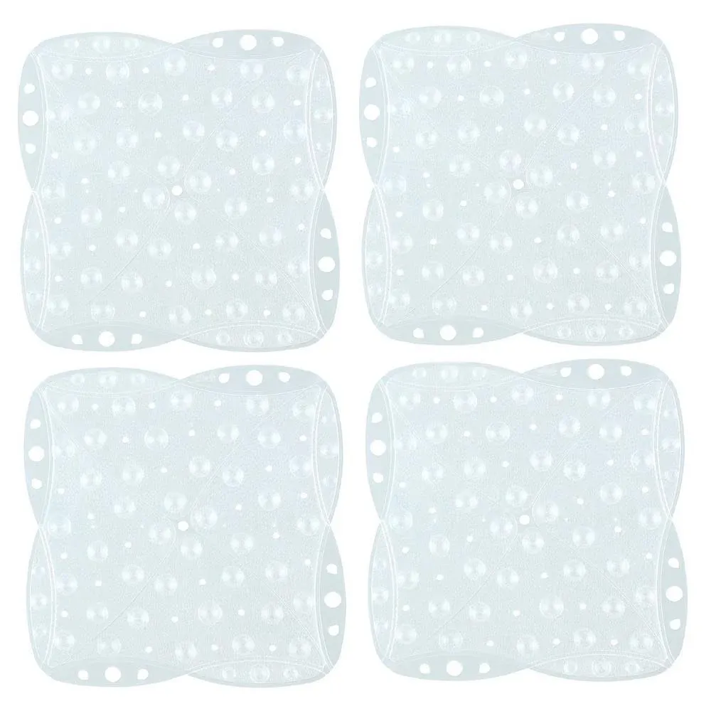 SlipX Solutions 12 in. x 12 in. Versatile Expandable Bath and Shower Safety Mat System in Clear