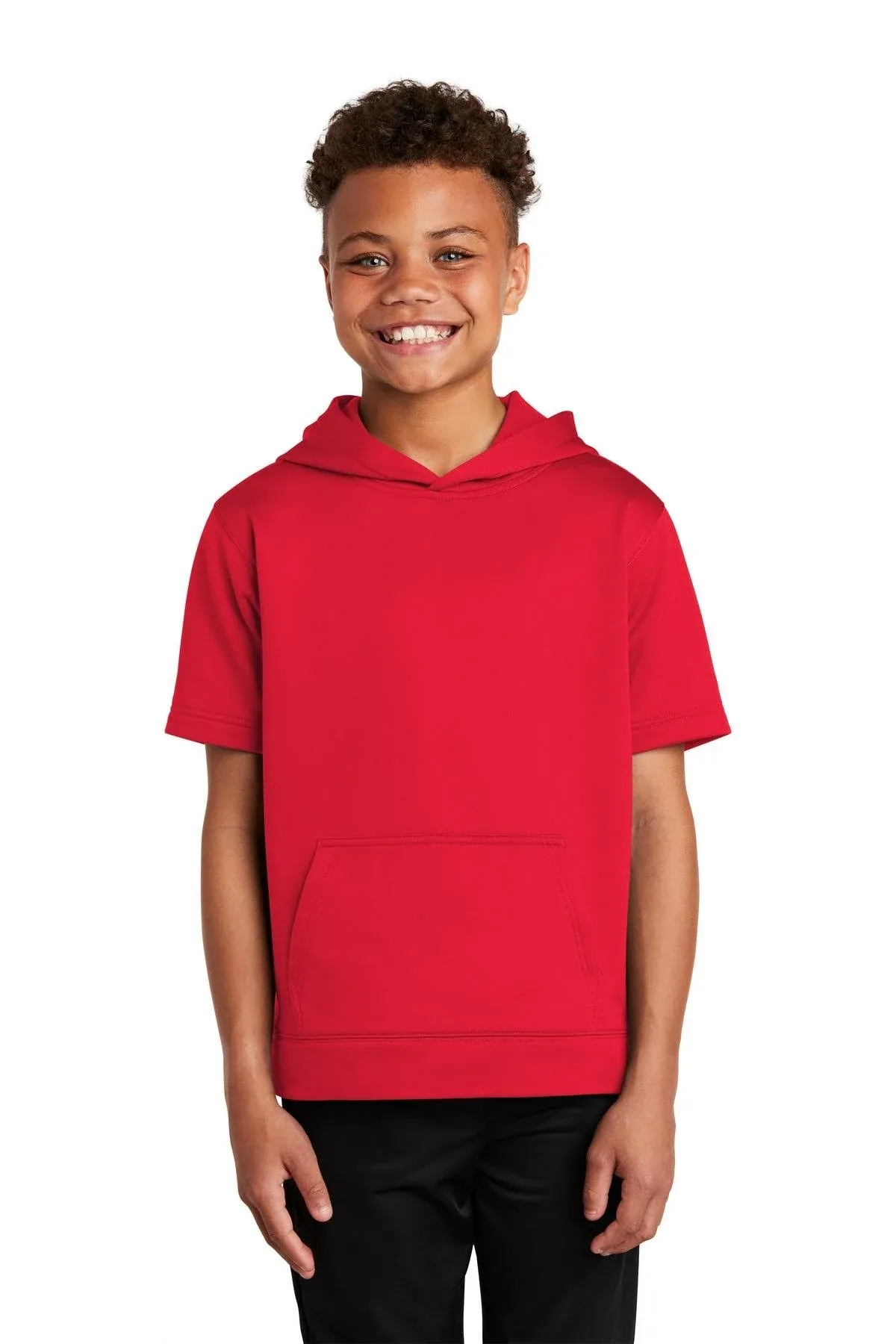 Sport-Tek Youth Sport-Wick Fleece Short Sleeve Hooded Pullover