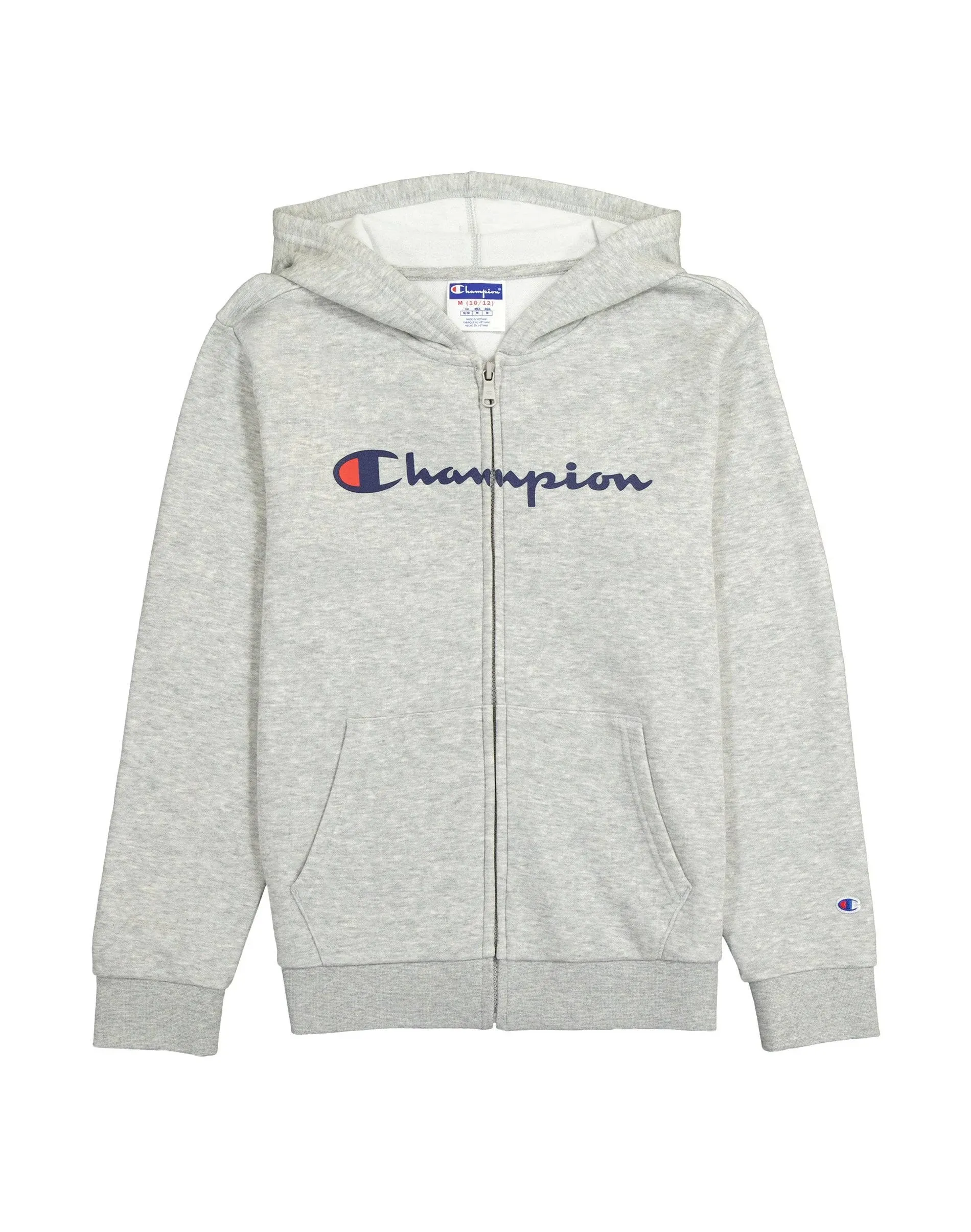 Champion Boys' Powerblend Full-Zip Hoodie, Large, Oxford Grey Heather