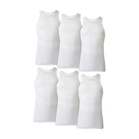 Men's Hanes UBT3W5 Ultimate ComfortBlend A-Shirts - 5 Pack (White L)