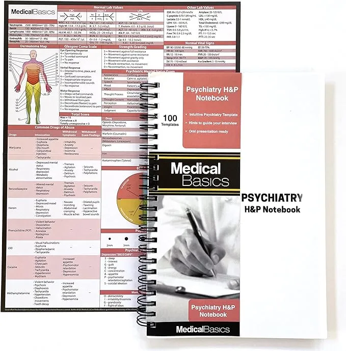 H&amp;P notebook - Medical History and Physical notebook 100 medical templates wi...