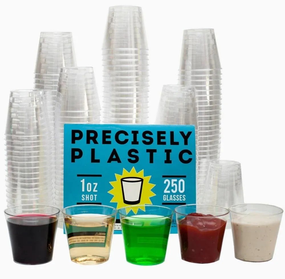 Shot Glasses Premium 1Oz Clear Plastic Disposable Cups,Perfect Container 100Shot