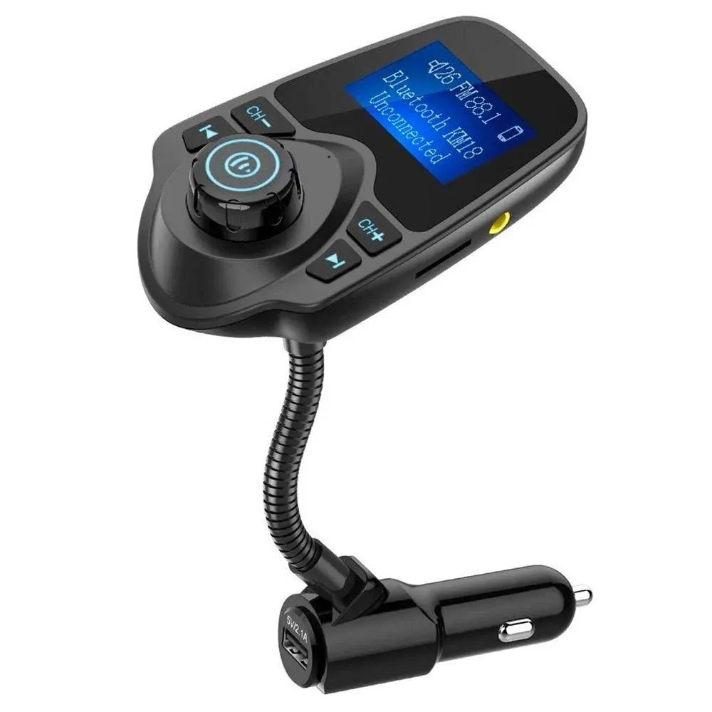 Nulaxy Bluetooth Car FM Transmitter Adapter Wireless Car Kit Card 1.44 Display