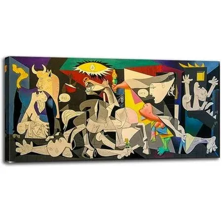 Zenda Pablo Picasso Wall Art Picasso Guernica Painting Wrapped Canvas Art for Bedroom Livingroom Decoration Ready to Hang