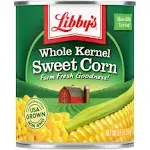 Libby's Whole Kernel Sweet Corn | 100% Sweet Corn | Naturally Sweet Flavor | Golden Yellow | Just-Off-the-Cob Crispness | Kosher | 8.5 ounce cans (Pack of 12)