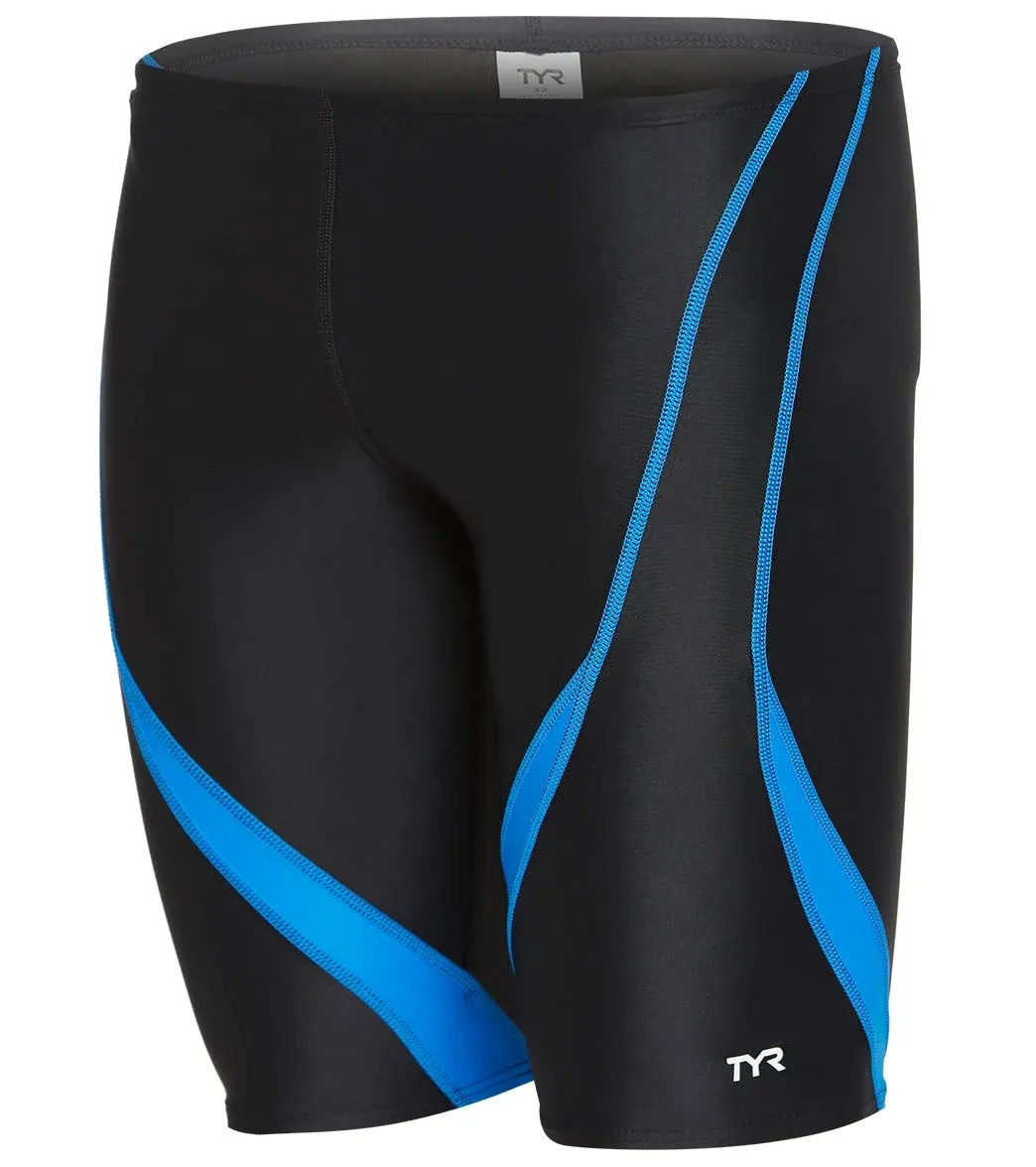 TYR Men's Alliance Splice Jammer, Black/Blue, Size 34