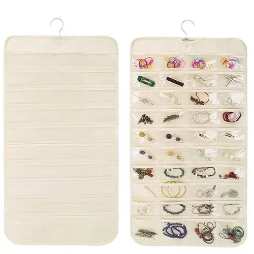 Bino Double Sided Hanging Jewelry Organizer - Beige | Necklace Bracelets ...