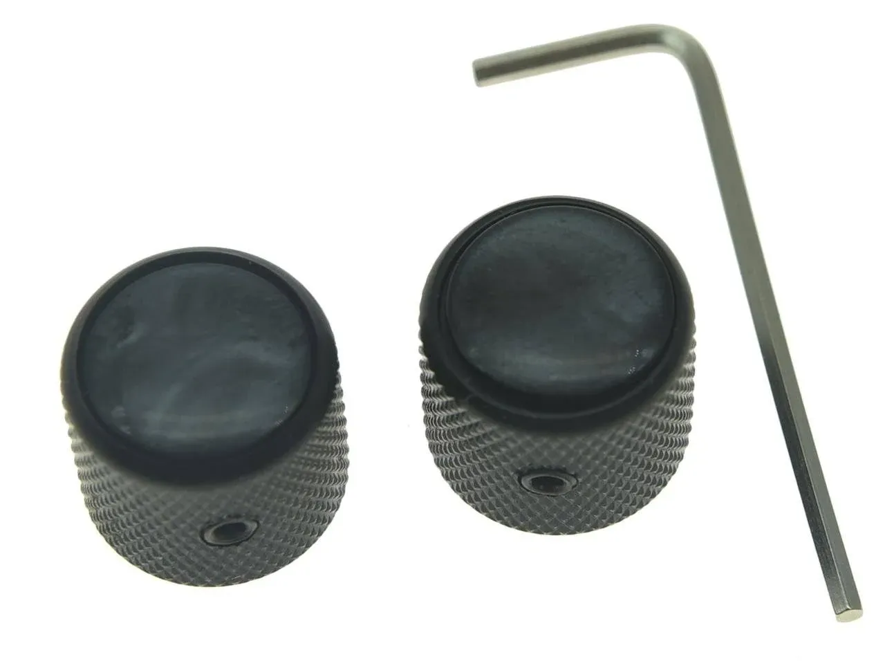 KAISH Set of 2 Black Pearl Top Guitar Dome Knobs