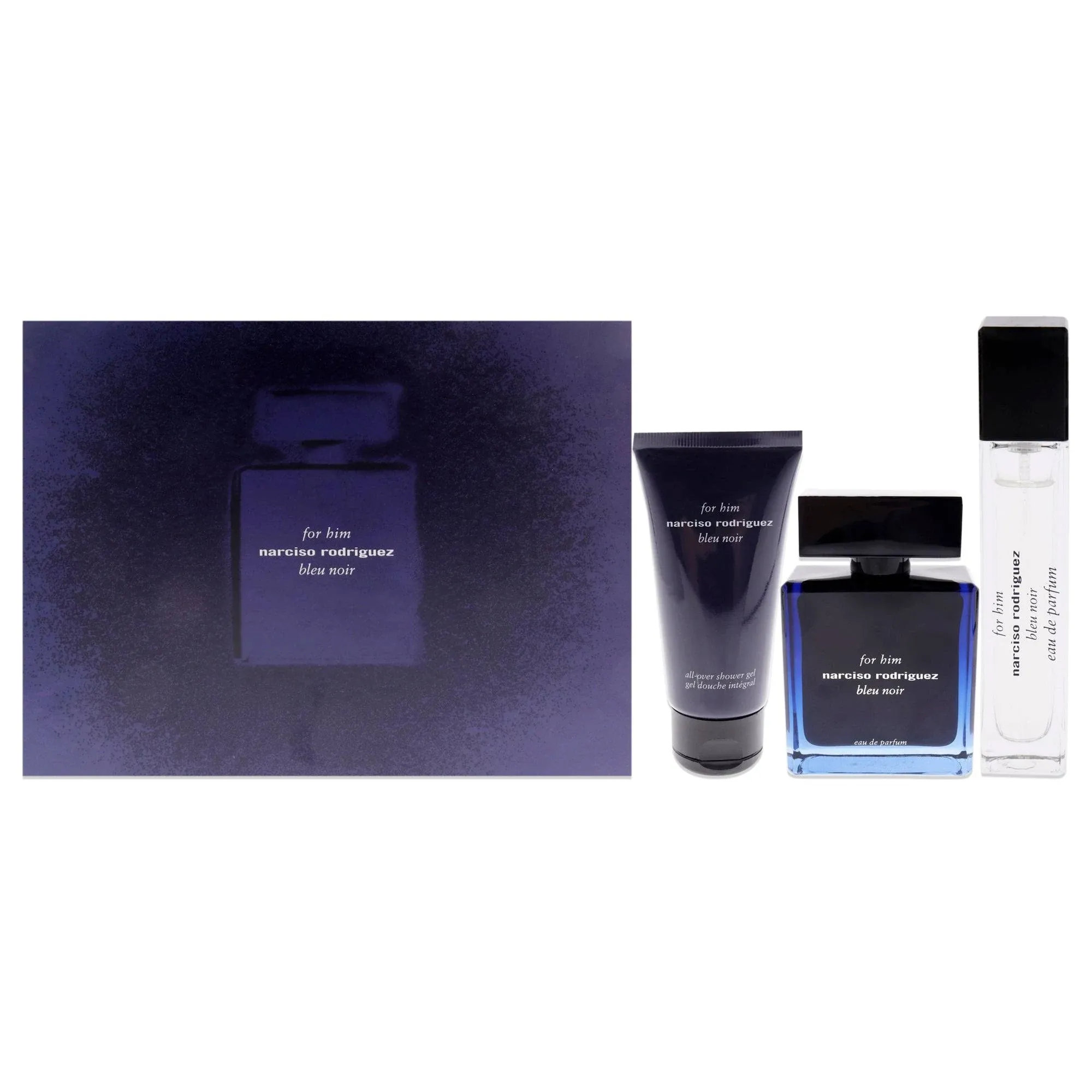 Bleu Noir by Narciso Rodriguez for Men 3 Pc Gift Set 3.3oz EDP Spray