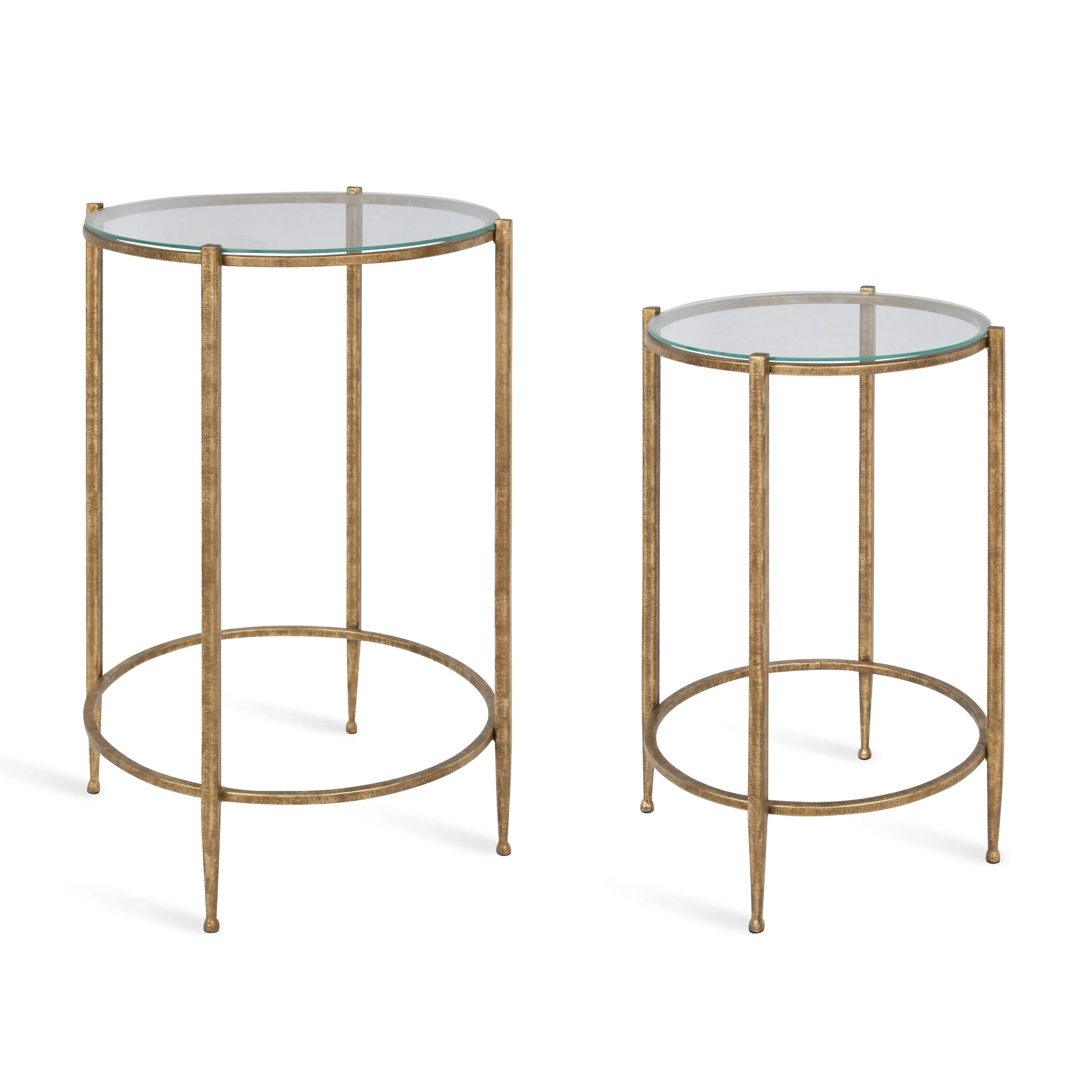 Solange Metal and Glass Nesting Tables 2 Piece Set, Gold 2 Piece, 2 Piece - Contemporary - Coffee Table Sets - by Uniek Inc. | Houzz