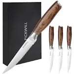 Steak Knives,Steak Knives Set of 4, Ergonomic Wood Handle, 4.5 Inch High Carb...