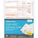 Office Depot Brand 1099-MISC Laser Tax Forms with software, 4-Part, 2-Up, 8-1/2 inch x 11 inch, Pack of 25 Form Sets