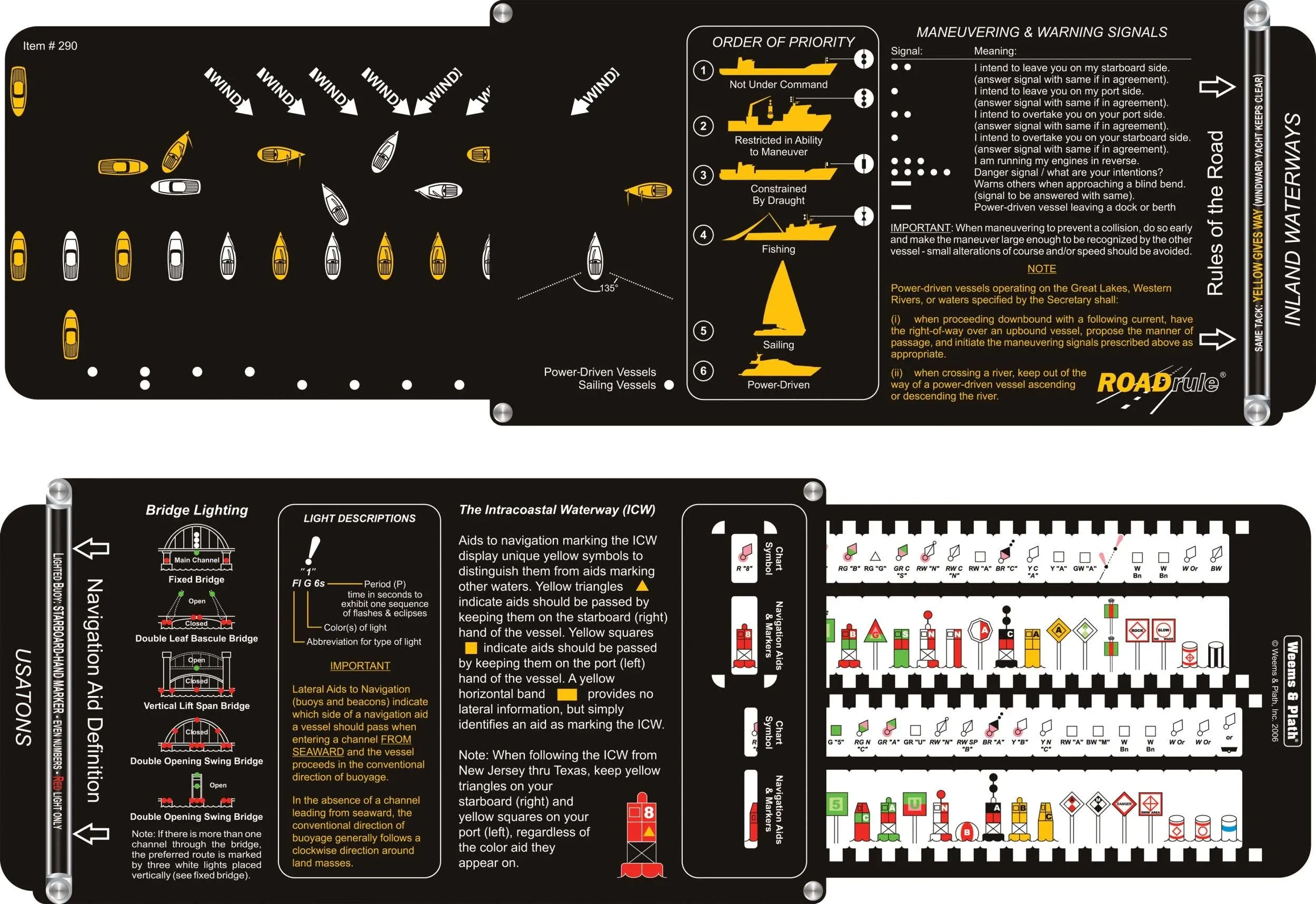 Weems & Plath Marine Navigation ROADrule Marine Navigation Aids, Rules of The Road and Light Characteristics (USATONS, U.S. Waters)