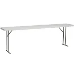 Flash Furniture 8' Plastic Folding Training and Event Table, Rectangular Folding Training Table with 330-lb. Static Weight Capacity, White