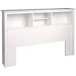 Prepac Monterey Bookcase Headboard, White, Full/Queen