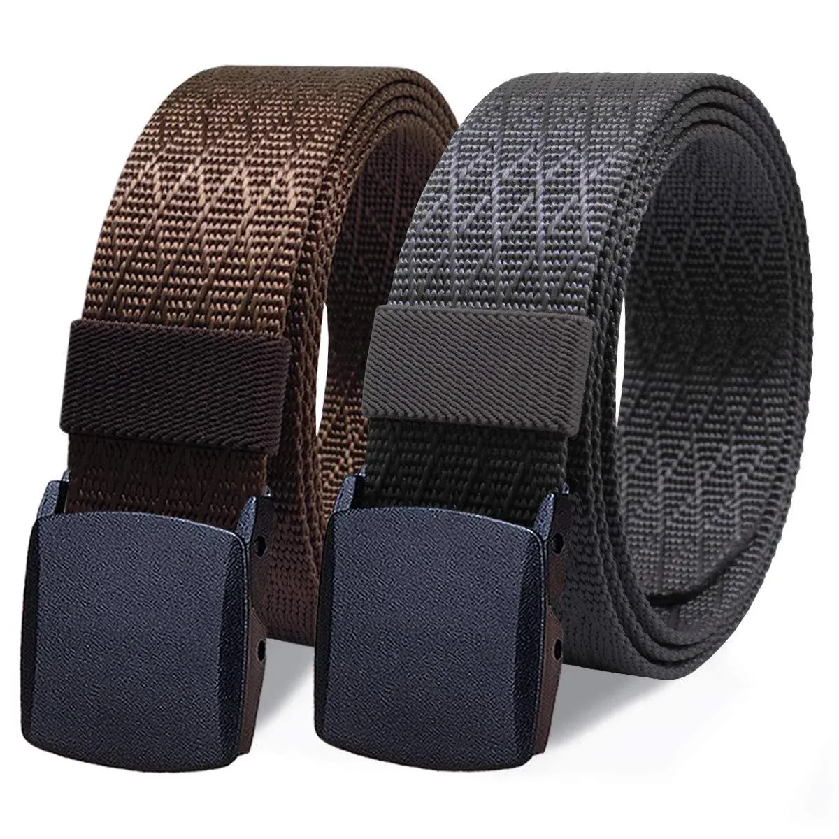 WYuZe 2 Pack Nylon Belt Outdoor Military Web Belt 1.5" Men Tactical Webbing Belt