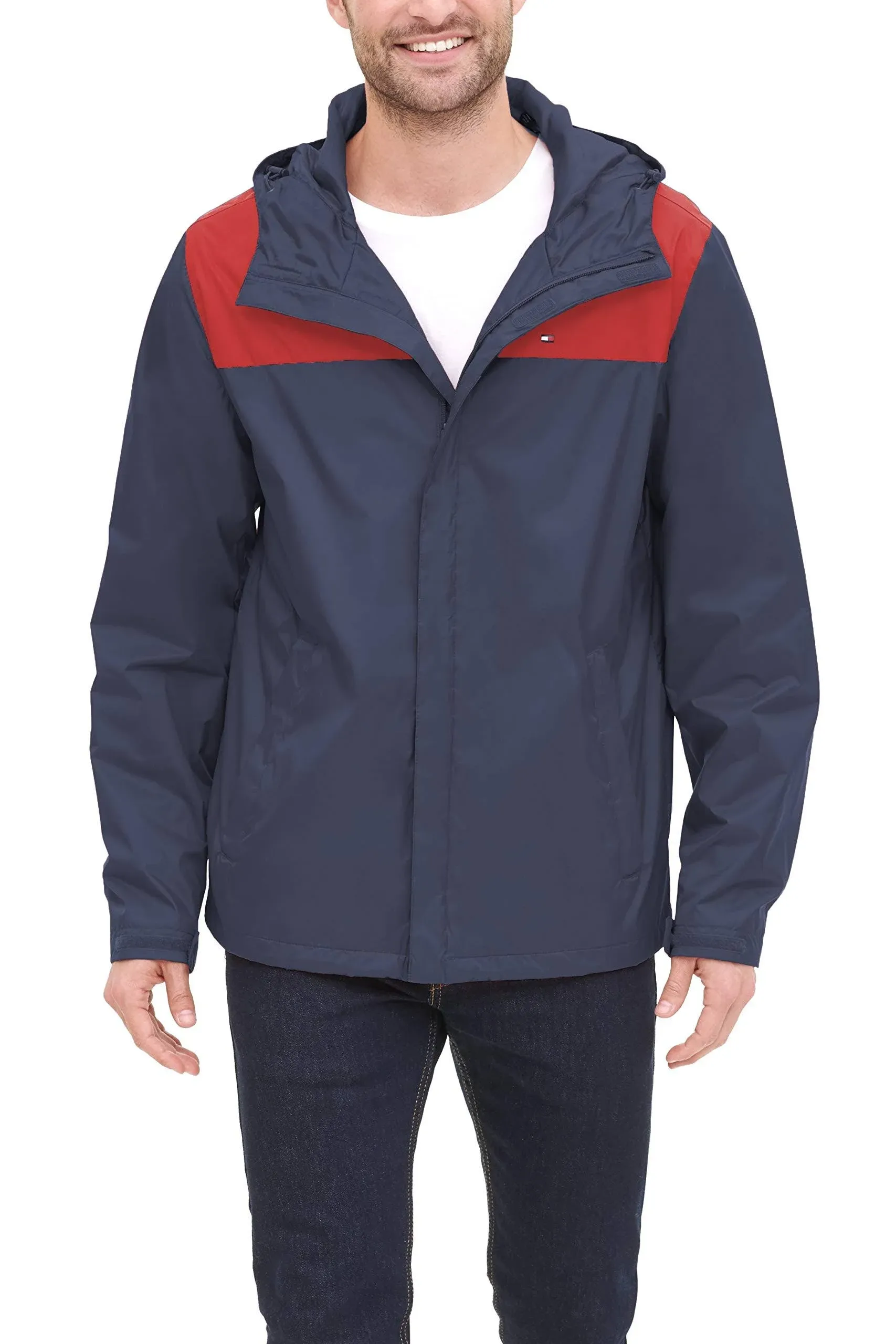 Tommy Hilfiger Men's Legacy Lightweight Breathable Waterproof Hooded Rain Jacket