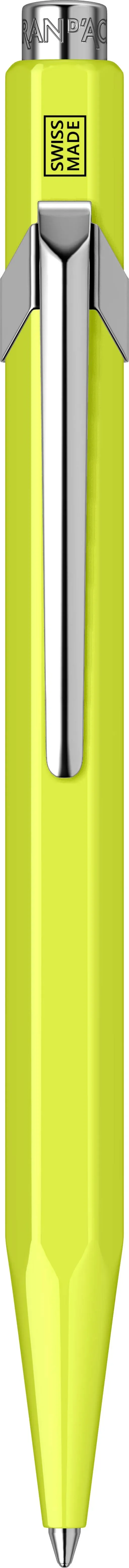 "Caran d'Ache 849 Metal Ballpoint Pen in Fluorescent Yellow"